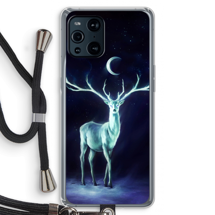 Nightbringer: Oppo Find X3 Transparant Hoesje met koord
