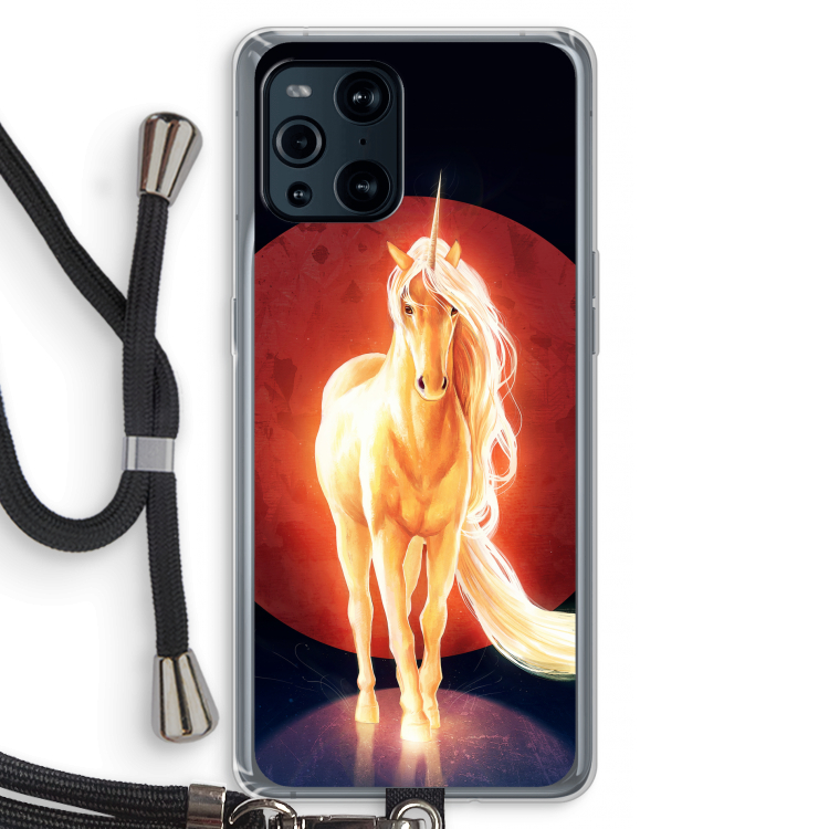 Last Unicorn: Oppo Find X3 Transparant Hoesje met koord
