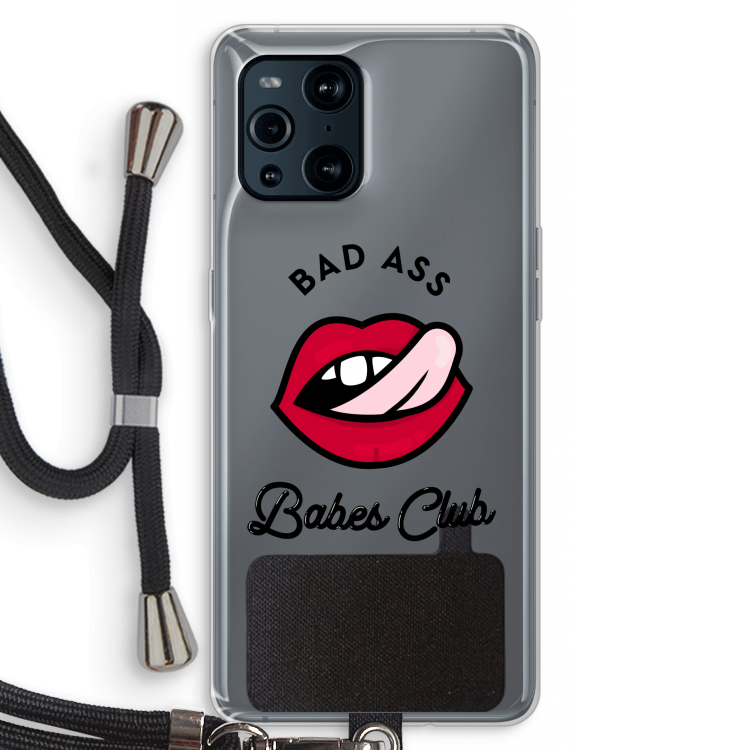 Badass Babes Club: Oppo Find X3 Transparant Hoesje met koord