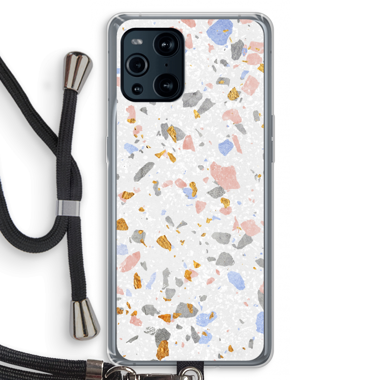 Terrazzo N°8: Oppo Find X3 Transparant Hoesje met koord