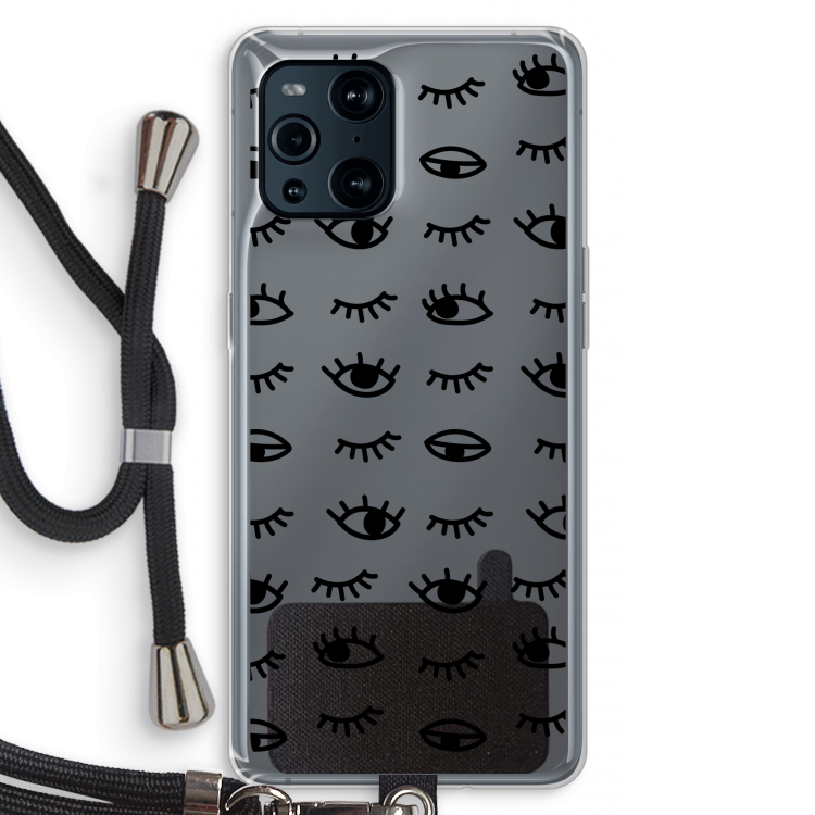 Eye pattern #2: Oppo Find X3 Transparant Hoesje met koord