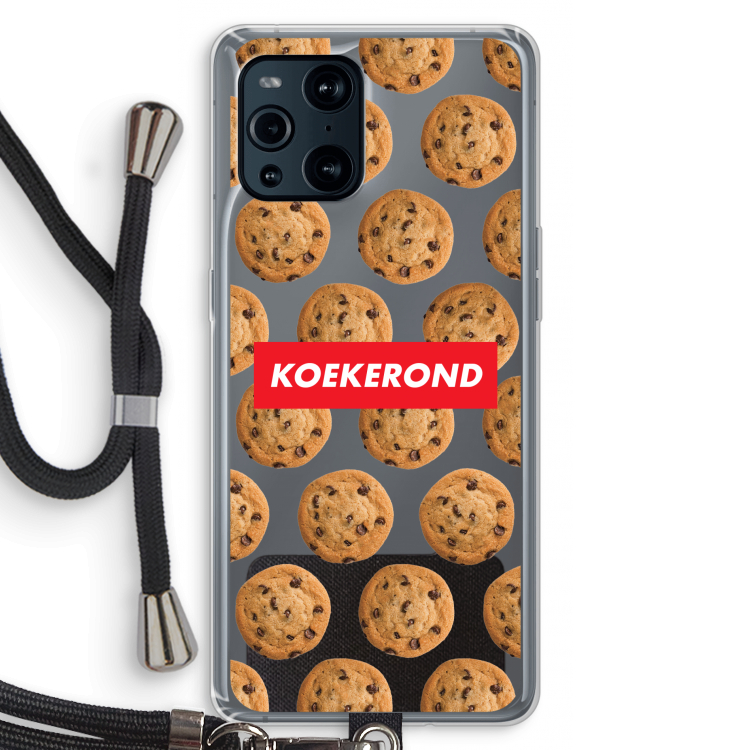 Koekerond: Oppo Find X3 Transparant Hoesje met koord