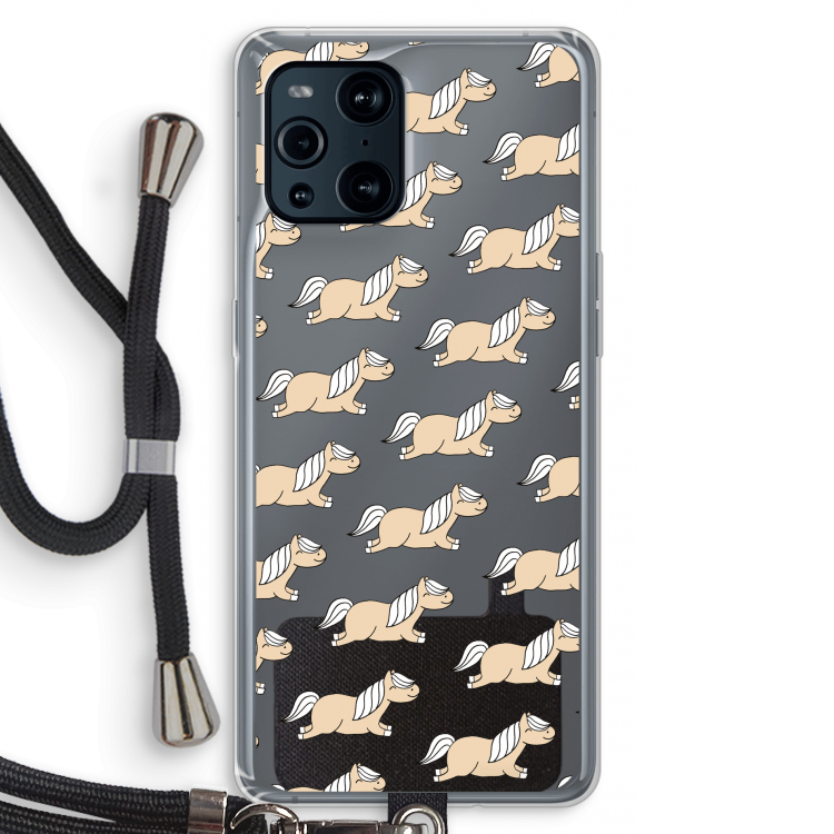 Ponys: Oppo Find X3 Transparant Hoesje met koord