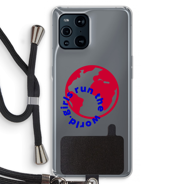 Run The World: Oppo Find X3 Transparant Hoesje met koord