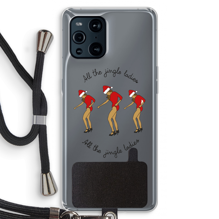Jingle Ladies: Oppo Find X3 Transparant Hoesje met koord