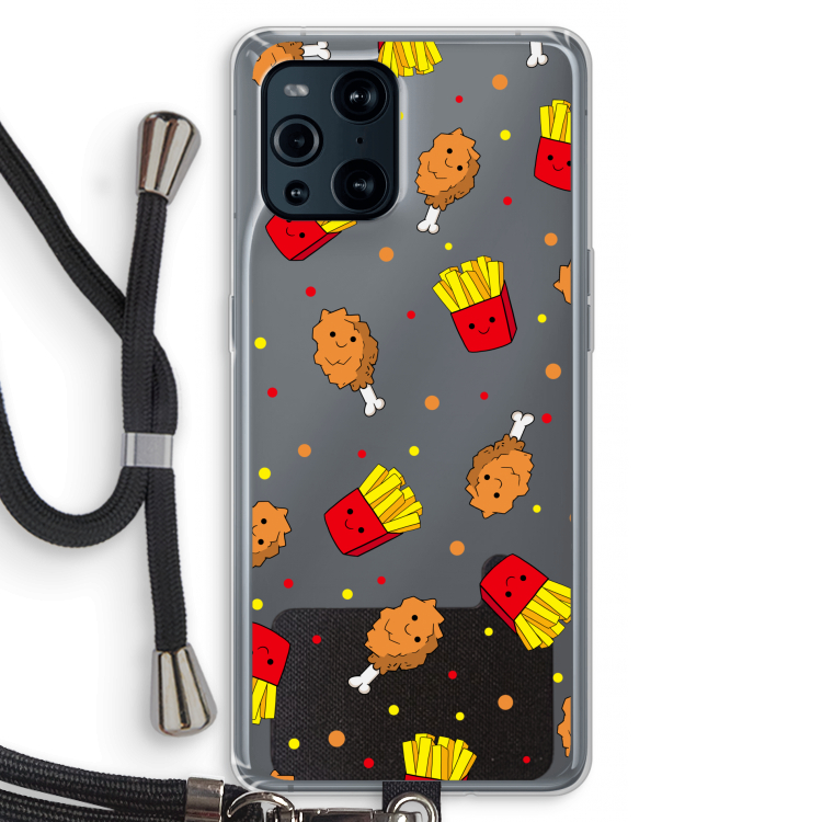 Chicken 'n Fries: Oppo Find X3 Transparant Hoesje met koord