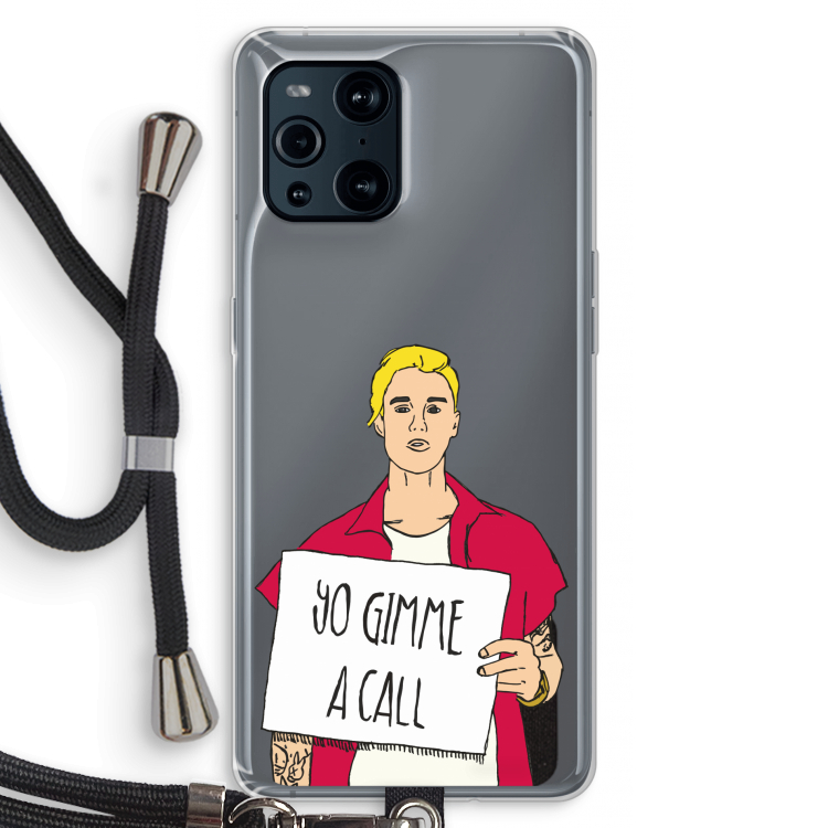 Gimme a call: Oppo Find X3 Transparant Hoesje met koord