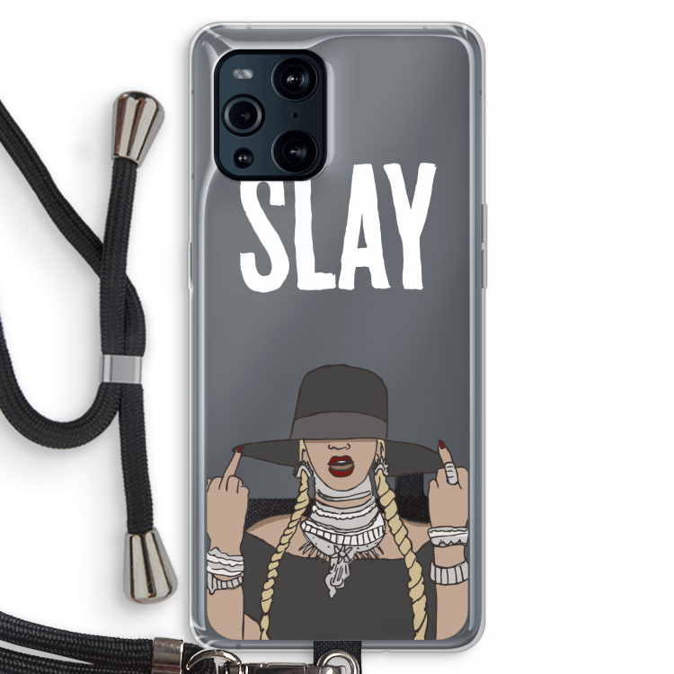 Slay All Day: Oppo Find X3 Transparant Hoesje met koord