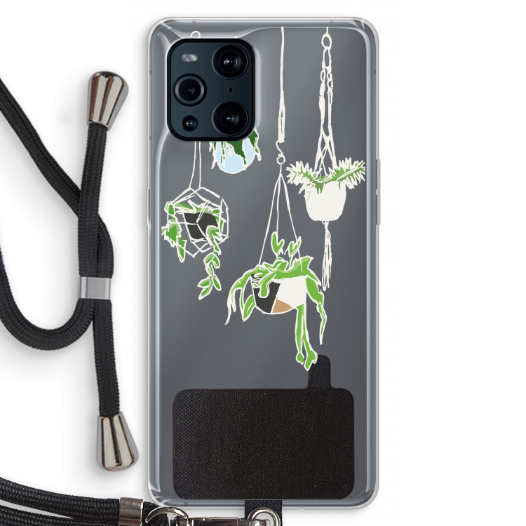 Hang In There: Oppo Find X3 Transparant Hoesje met koord