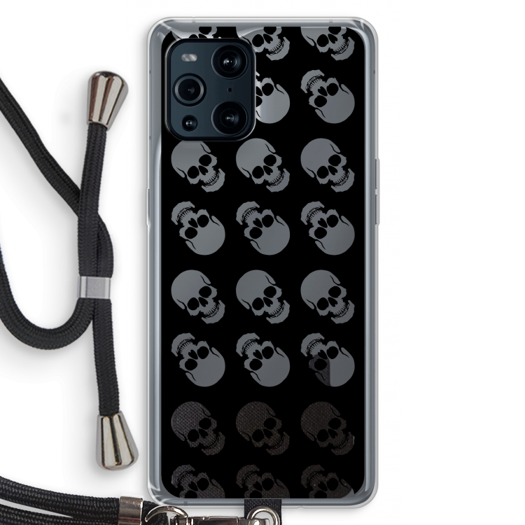 Musketon Skulls: Oppo Find X3 Transparant Hoesje met koord