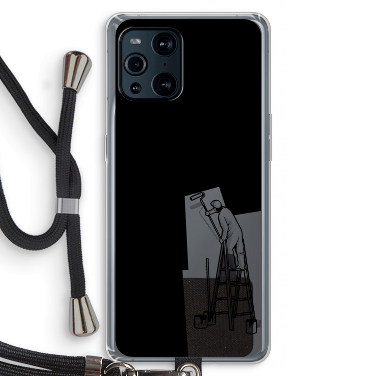 Musketon Painter: Oppo Find X3 Transparant Hoesje met koord