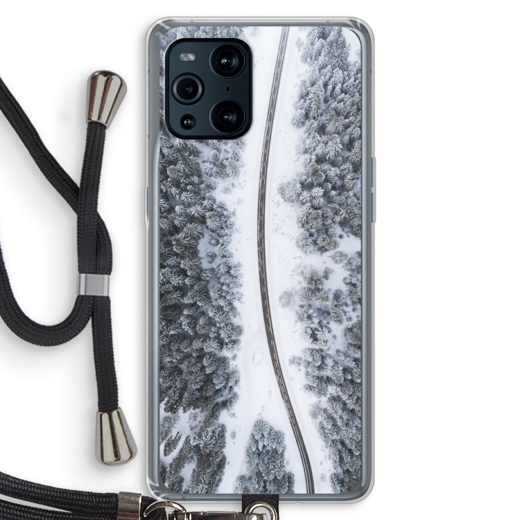 Snøfall: Oppo Find X3 Transparant Hoesje met koord