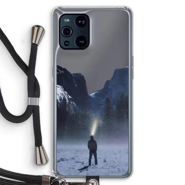 Wanderlust: Oppo Find X3 Transparant Hoesje met koord