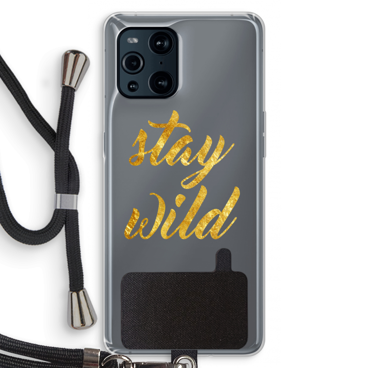 Stay wild: Oppo Find X3 Transparant Hoesje met koord