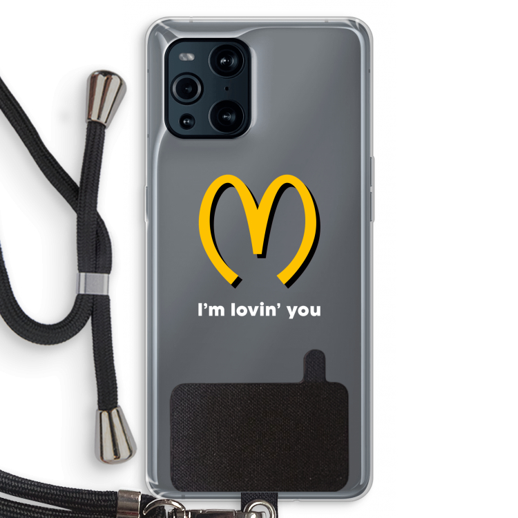 I'm lovin' you: Oppo Find X3 Transparant Hoesje met koord