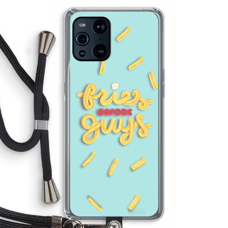 Always fries: Oppo Find X3 Transparant Hoesje met koord