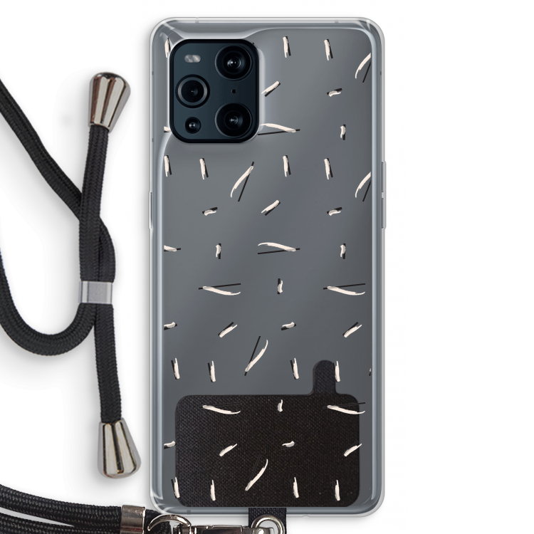Hipster stripes: Oppo Find X3 Transparant Hoesje met koord