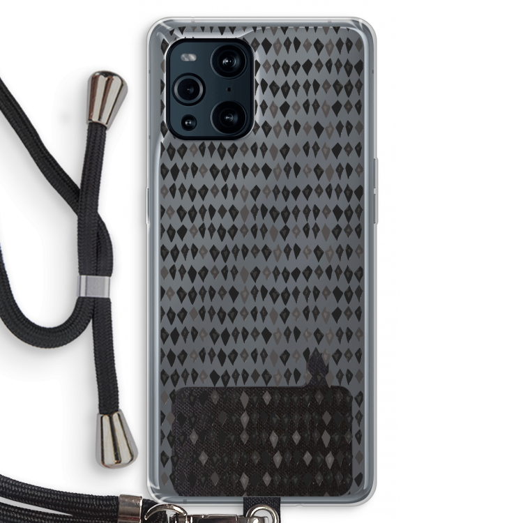 Crazy shapes: Oppo Find X3 Transparant Hoesje met koord
