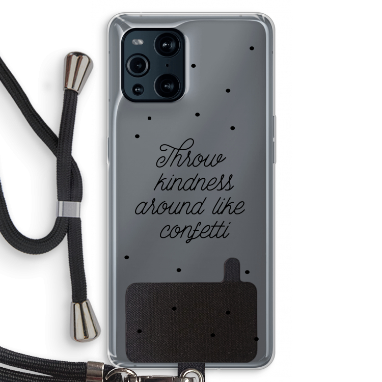 Confetti: Oppo Find X3 Transparant Hoesje met koord