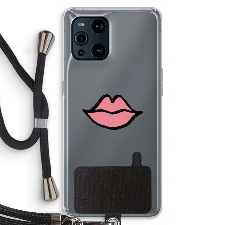 Kusje: Oppo Find X3 Transparant Hoesje met koord