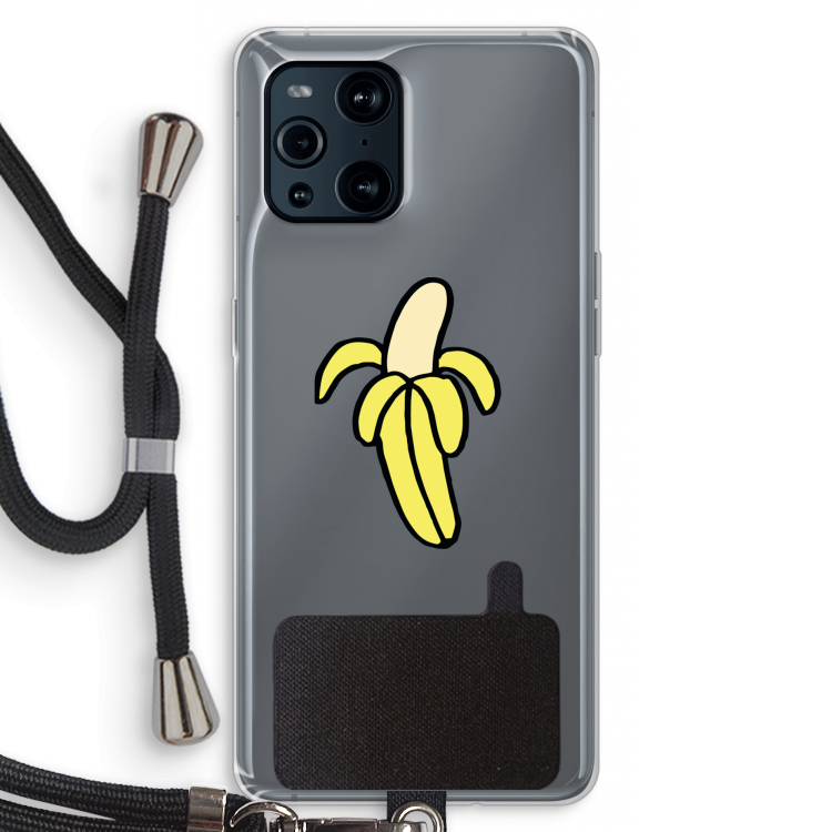 Banana: Oppo Find X3 Transparant Hoesje met koord