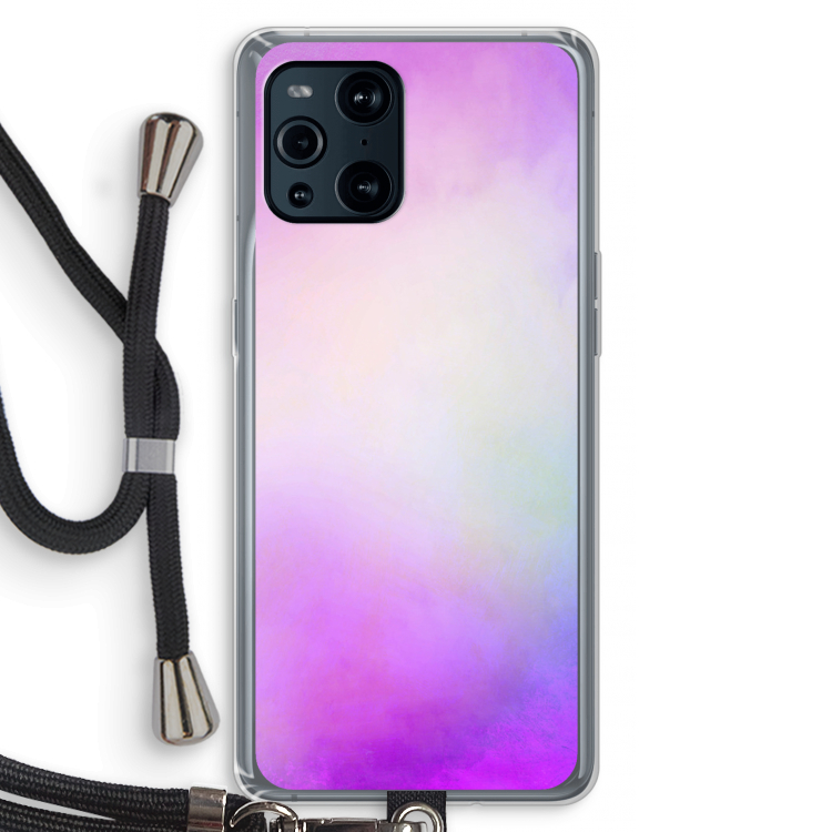 Clouds pastel: Oppo Find X3 Transparant Hoesje met koord