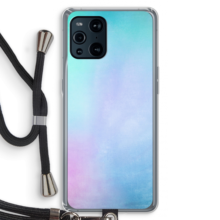 mist pastel: Oppo Find X3 Transparant Hoesje met koord
