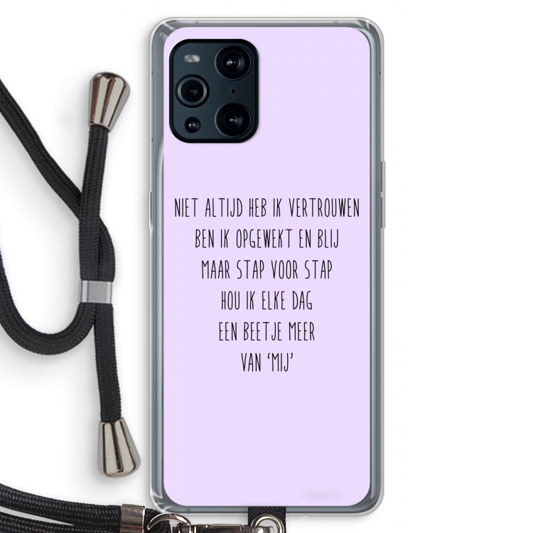 Zelfvertrouwen: Oppo Find X3 Transparant Hoesje met koord