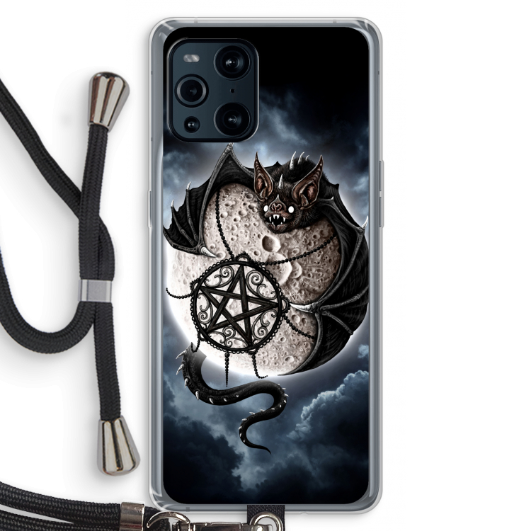 Volle maan: Oppo Find X3 Transparant Hoesje met koord