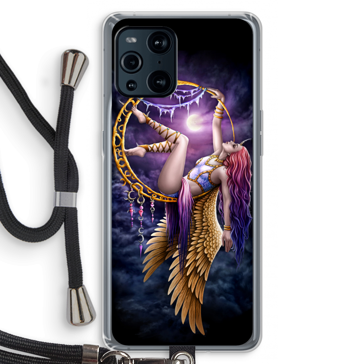Aerial Angel: Oppo Find X3 Transparant Hoesje met koord