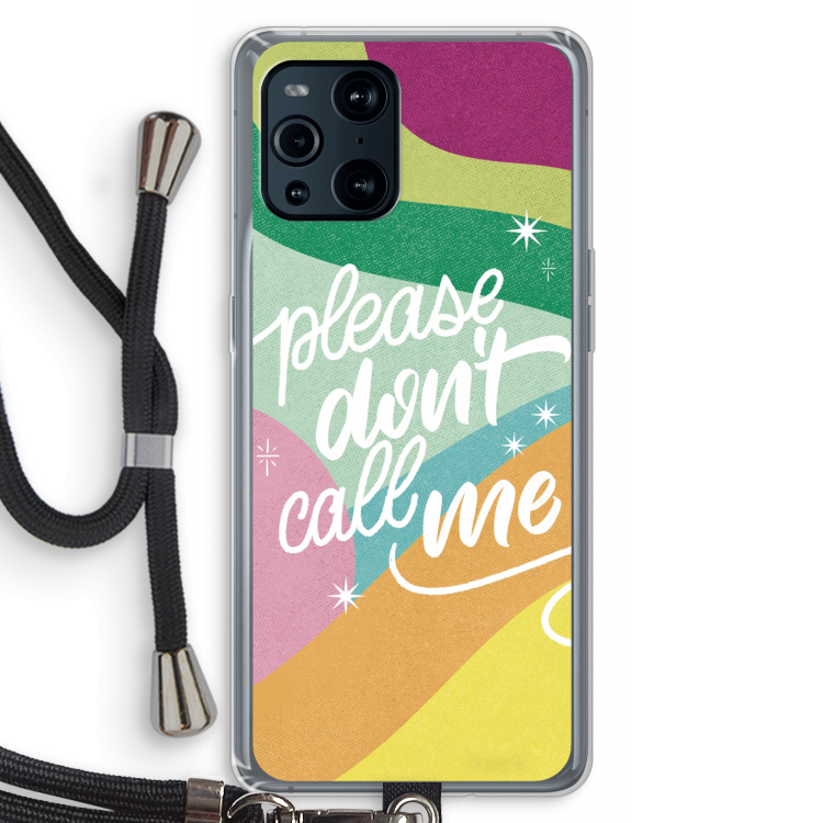 Don't call: Oppo Find X3 Transparant Hoesje met koord