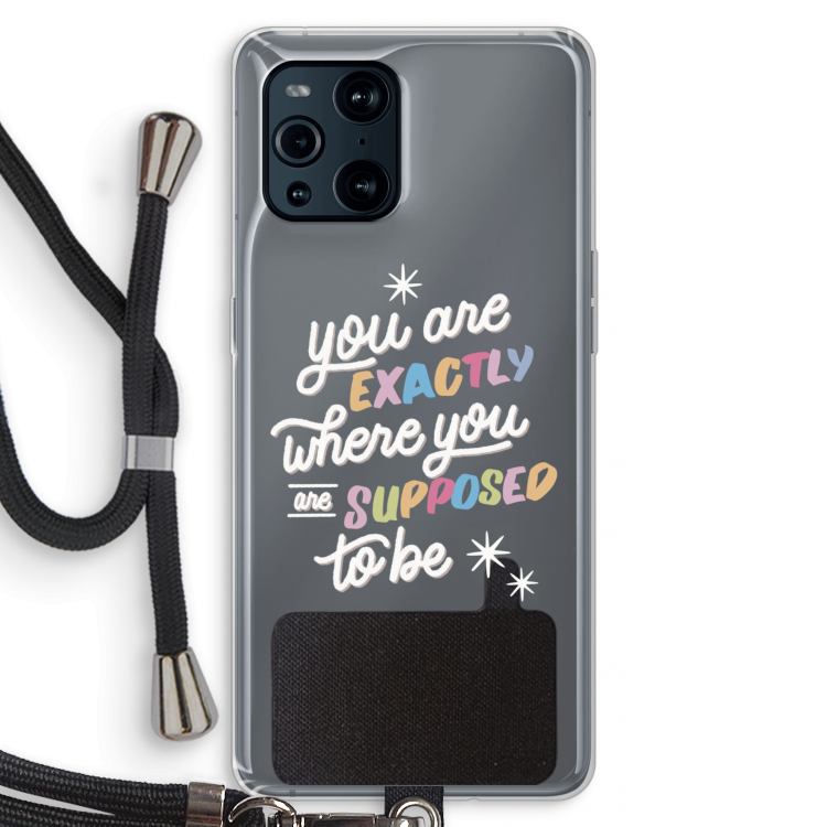 Right Place: Oppo Find X3 Transparant Hoesje met koord