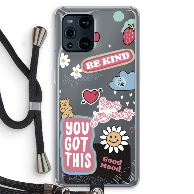 Positivity: Oppo Find X3 Transparant Hoesje met koord