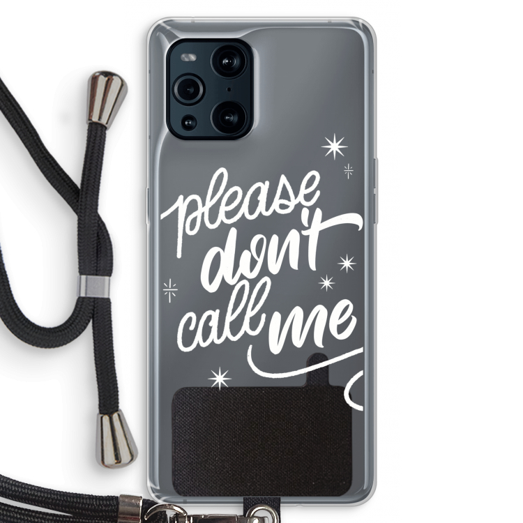 Don't call: Oppo Find X3 Transparant Hoesje met koord