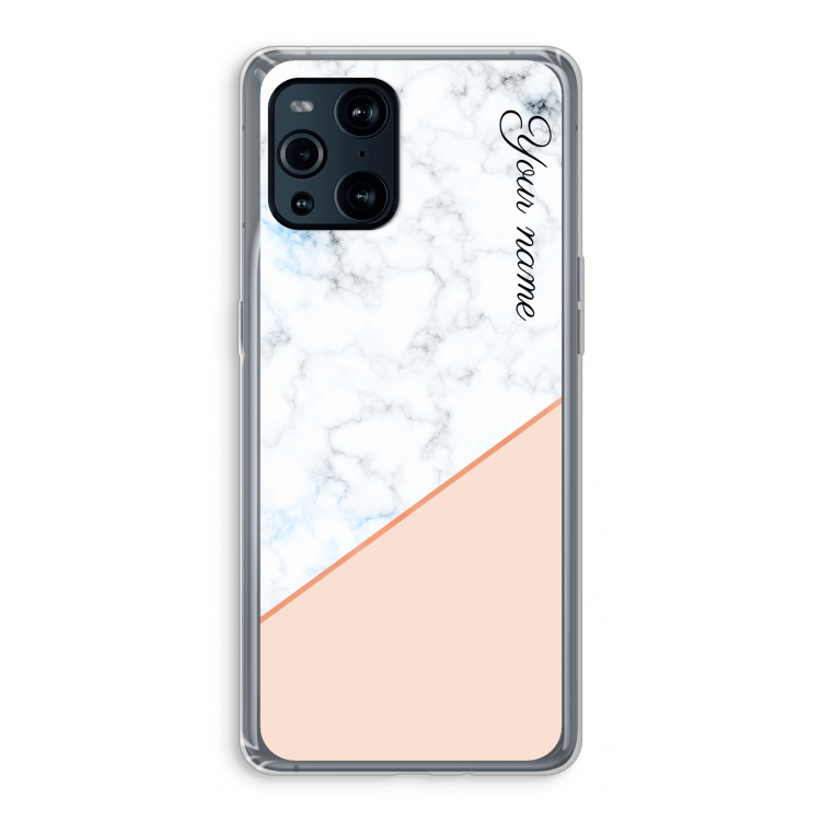 Marmer in stijl: Oppo Find X3 Pro Transparant Hoesje