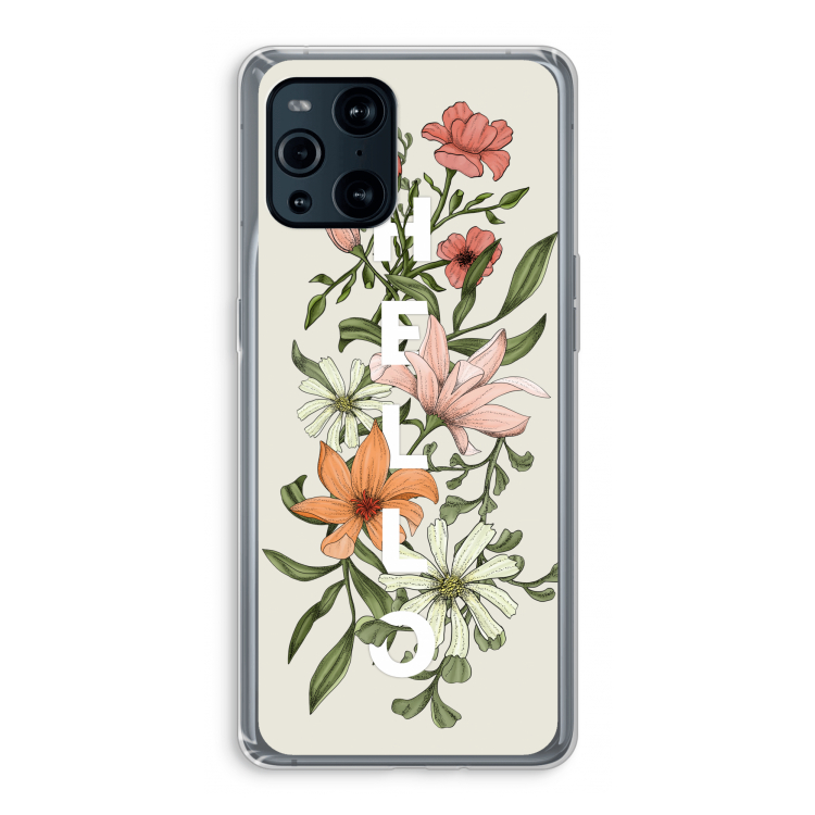 Hello bloemen: Oppo Find X3 Pro Transparant Hoesje