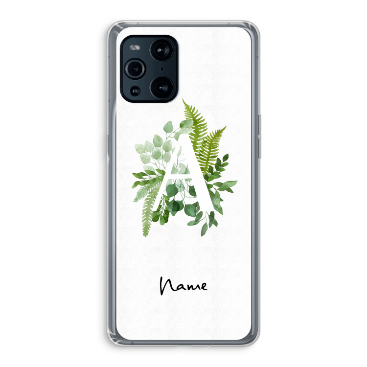 Green Brush: Oppo Find X3 Pro Transparant Hoesje
