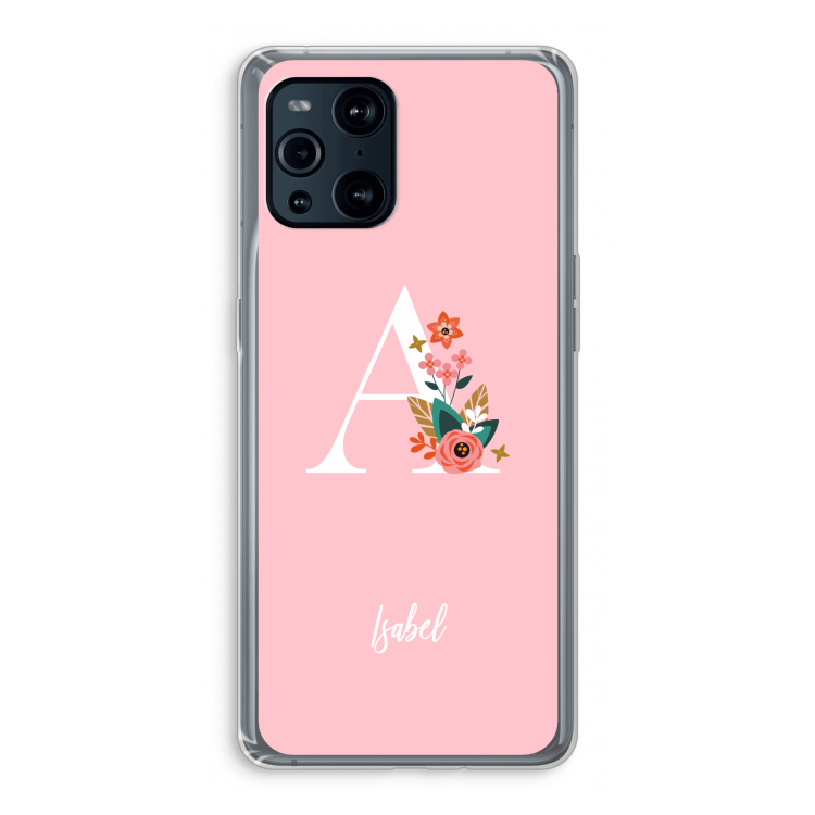 Pink Bouquet: Oppo Find X3 Pro Transparant Hoesje