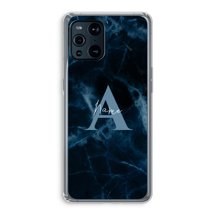 Midnight Marble: Oppo Find X3 Pro Transparant Hoesje