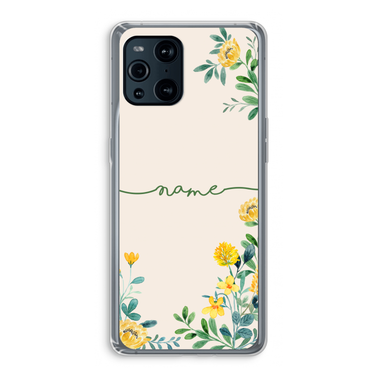 Gele bloemen: Oppo Find X3 Pro Transparant Hoesje