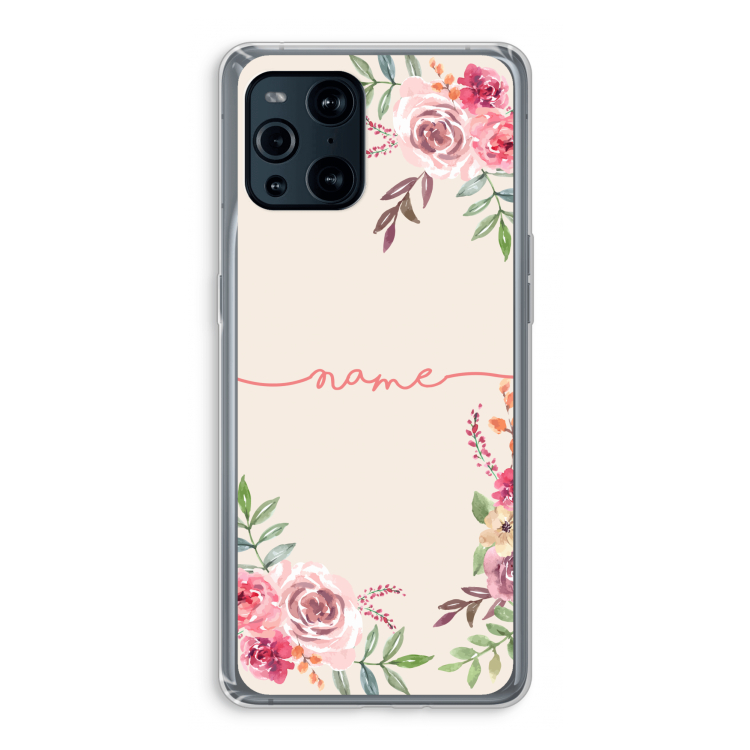 Rozen: Oppo Find X3 Pro Transparant Hoesje