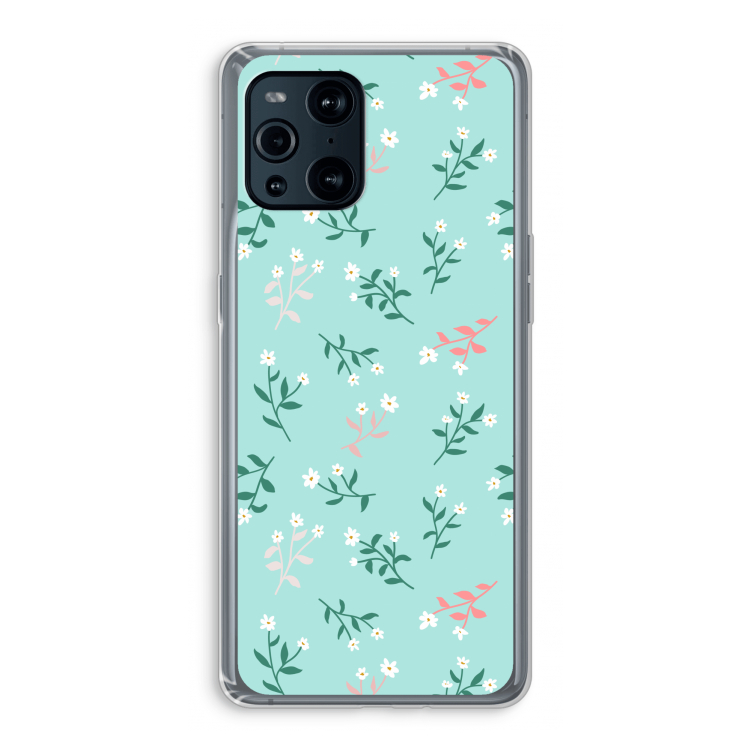 Small white flowers: Oppo Find X3 Pro Transparant Hoesje