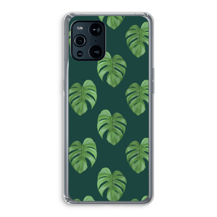 Monstera leaves: Oppo Find X3 Pro Transparant Hoesje