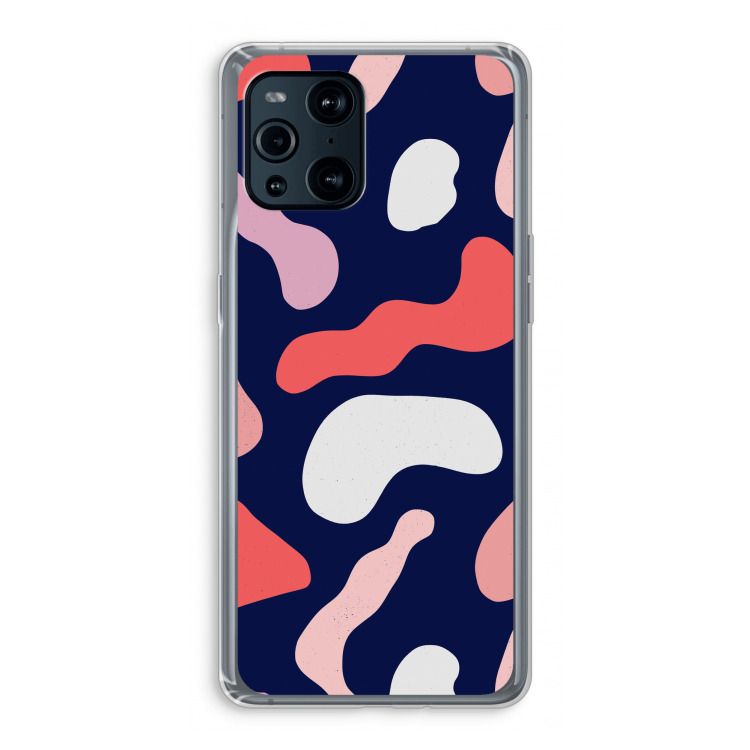 Memphis Shapes Pink: Oppo Find X3 Pro Transparant Hoesje
