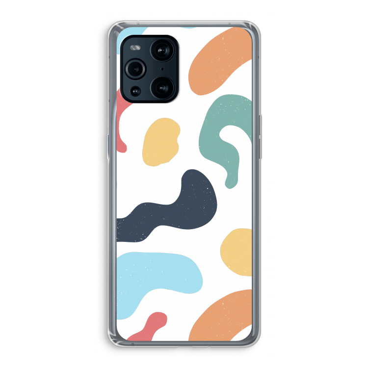 Memphis Shapes Blue: Oppo Find X3 Pro Transparant Hoesje