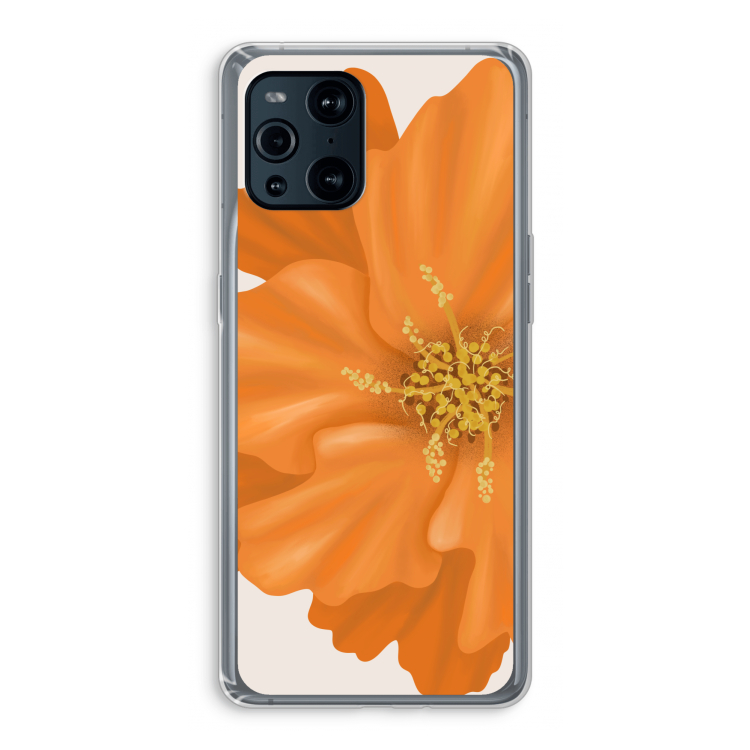 Orange Ellila flower: Oppo Find X3 Pro Transparant Hoesje