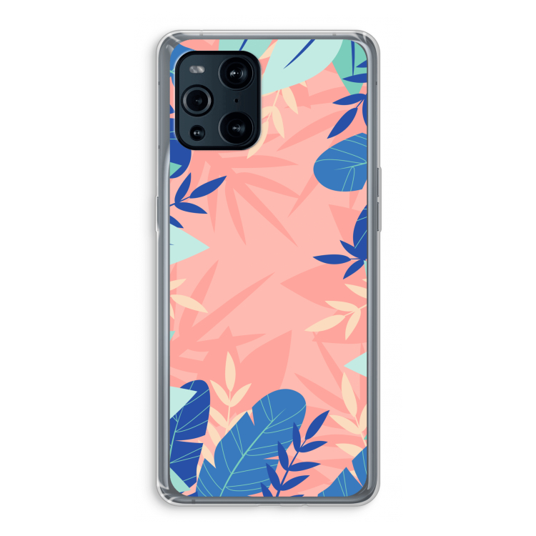 Tropisch: Oppo Find X3 Pro Transparant Hoesje