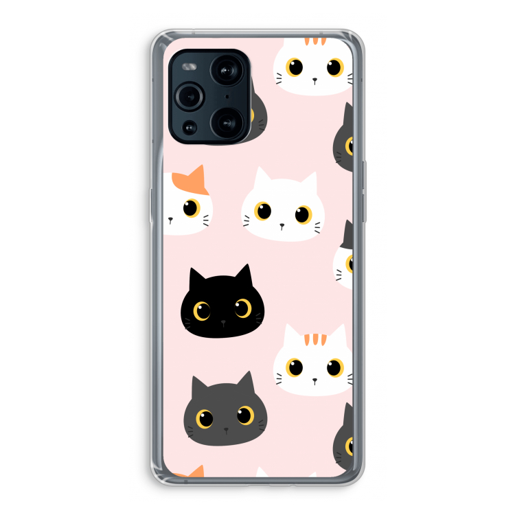 Katten: Oppo Find X3 Pro Transparant Hoesje
