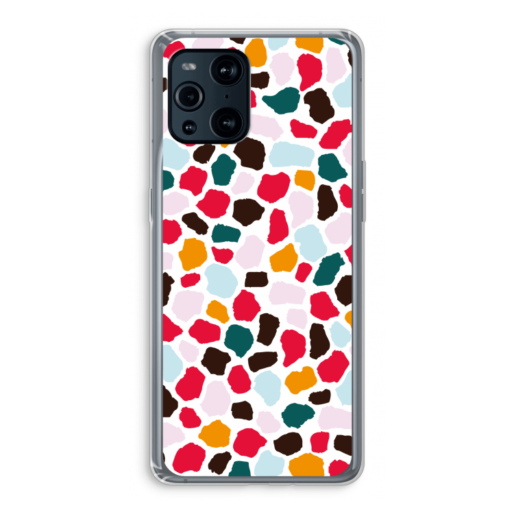 Colored Giraffe: Oppo Find X3 Pro Transparant Hoesje