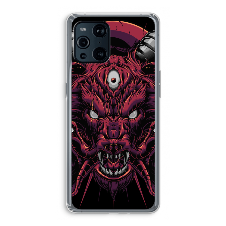 Hell Hound and Serpents: Oppo Find X3 Pro Transparant Hoesje